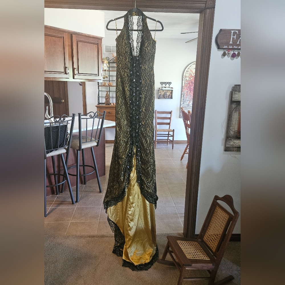 Gold and Black Formal Gown